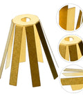 Set Of Five Premium Brass Golf Shaft Adapter Shims and Universal Shaft Spacers for Adjustable Iron Wedge Extensions showing brass shim design.