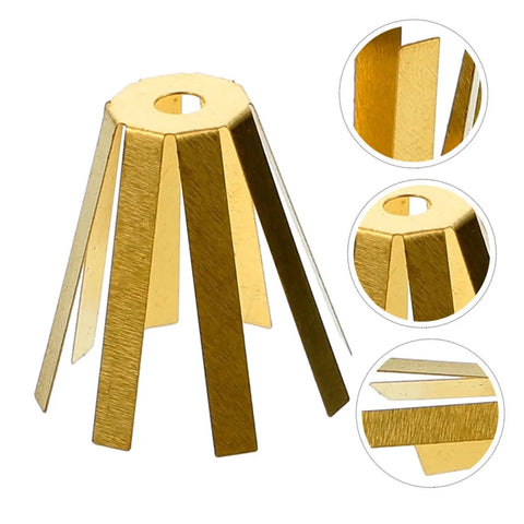 Set Of Five Premium Brass Golf Shaft Adapter Shims and Universal Shaft Spacers for Adjustable Iron Wedge Extensions showing brass shim design.