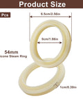 Two 54mm silicone steam ring gaskets for Breville and Sage espresso machines, showing dimensions 6.5cm, 5cm, 1cm.