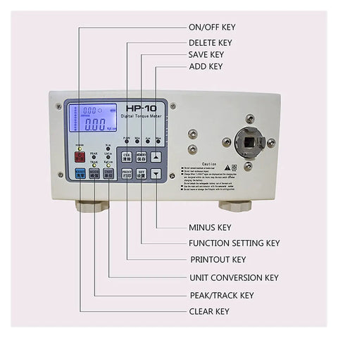 High Precision Digital Torque Meter Gauge For Electric Screwdriver Wrench Testing. Automated Peak Hold Function With Rs232 Usb Data Interface And Low Power Sparing Design. Ideal For Professional Industrial And Garden Hardware Quality Control Checks.