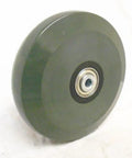 8 Inch Swivel Caster Kingpinless With Built In Wheel Brake And Non Marking Gray Polyurethane Wheel, showing smooth surface and bearing.