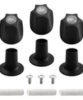 Matte Black 3 Piece Shower Knob Replacement Kit For Price Pfister And Gerber Faucets includes handles, stems, and seats.