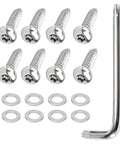 Lock Down Your Rig With Premium Tamper Proof Anti Theft License Plate Screws And Tail Light Bolts For Ford F150 F250 F350 F450 Raptor Solid Security Hardware Kit Included, includes stainless steel screws and washers.