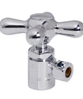 Traditional Pedestal Lavatory Kit With Cross Handles In Polished Chrome, featuring a compression angle stop valve.