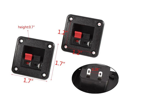 Push Type Speaker Terminal Block With Spring Clip 2 Position 2 Pins For PCB Mount Connector Jointing Clamp Vertical 1 Row