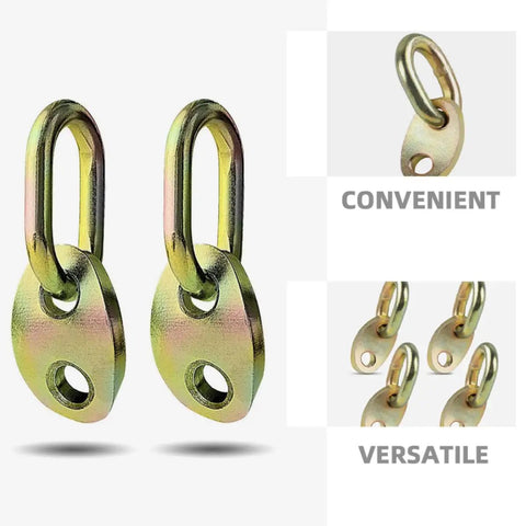 Heavy Duty Engine Lift Bracket Set 4 Piece, Adjustable Barrel Lifting, Aluminum Alloy Construction, Built Tough Safety Assured Engine Lifting Eye Bolt Kit for Garage Use and Versatile Auto Repair Projects, two gold lift brackets