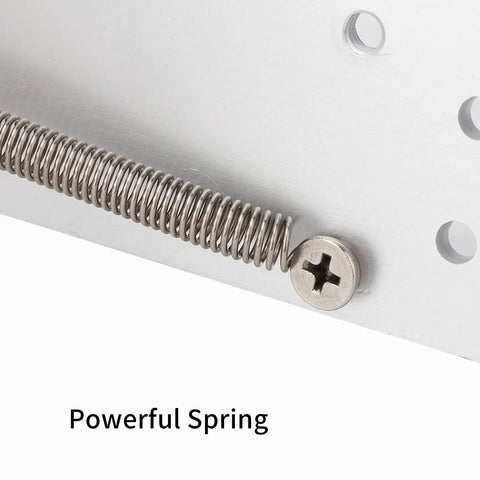 Close-up of spring mechanism on Adjustable Non Slip Aluminum Encoder Bracket for 38mm Encoders with 6mm Shaft.