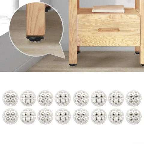 16 Pack Mini Caster Wheels Swivel Ball Transfer Base For Appliances mounted under a wooden cabinet, showcasing easy rolling pads.