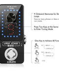Front view of Nine Loop Guitar Looper Pedal With 40 Minute Total Recording Time And Ten Minute Per Loop Uncompressed 48K 24Bit Audio.