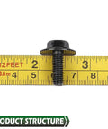 20 Piece M6 1.0x16mm Body Bolt Screws With 10mm Hex And 17mm Washer Black Steel Fender Fasteners OE Standard Durable And Impact Resistant