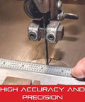 Aluminum Meter Stick Ruler 39.37 Inch Metric And English Dual Scale used in metalworking with high precision saw blade.