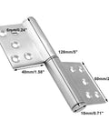 Tough As Nails 5 Inch Heavy Duty Lift Off Hinges, 304 Stainless Steel Detachable Cabinet And Window Door Mounts showing detailed dimensions.