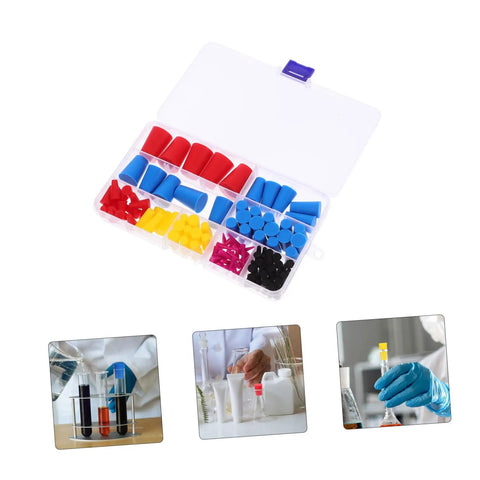 Top Tier Assorted High Temp Silicone Rubber Tapered Plug Kit With 8 Sizes For Caulking Tubes Sealing Caps Plus Flasks Test Tubes Tanks And Bottles That Stand Up To Serious Heat And Work Like A Champ, assorted plugs in case