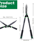 Beefy 29.5 Inch Hedge Shears With 15 Degree Blade Angles Manual Hedge Clippers For Trimming And Shaping Hedges Shrubs Boxwood Tall Bushes