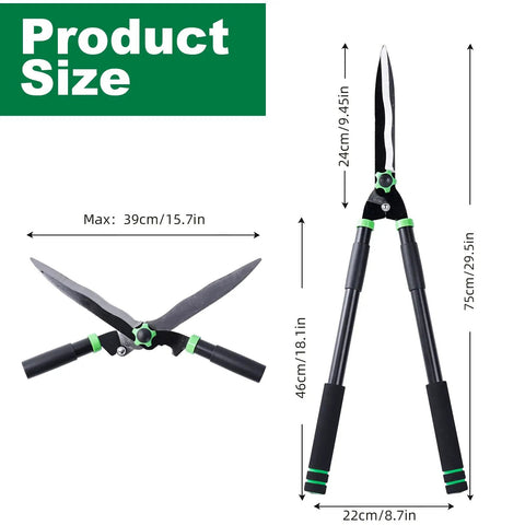 Beefy 29.5 Inch Hedge Shears With 15 Degree Blade Angles Manual Hedge Clippers For Trimming And Shaping Hedges Shrubs Boxwood Tall Bushes