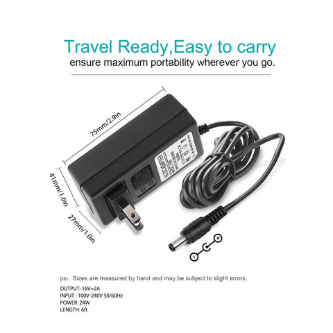 15V 2A AC DC Power Supply Adapter Charger Cable Cord For Theragun Mini Gen 1 And Theragun Prime Massager Gun Direct Replacement