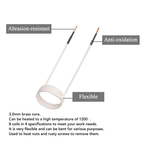Knuckle Buster Induction Heater Coil Kit Featuring Thick Brass Cores And Versatile Shapes for flexible 3.0mm brass heating coil.