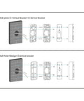 Diagram showing Wedge Kit For Wyze Video Doorbell V2 Only With Three Mounting Brackets Including One 15 Degree Horizontal Bracket And Two 7.5 Degree Vertical Brackets for custom mounting.