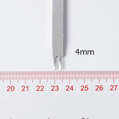 Leather Punch Kit For DIY Leathercraft, 4mm Hole Punch Set With 2 Teeth, shown with measuring scale for precision