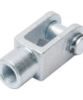 Heavy Duty Air Cylinder Clevis End Connector Y Type For Pneumatic Cylinders M16 Thread 78mm Length Foot Mount Iron Construction Industrial Grade Pneumatic Fittings For Cylinder Linkage, silver iron