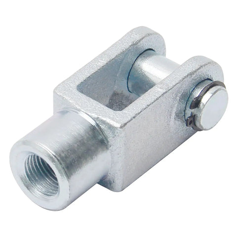 Heavy Duty Air Cylinder Clevis End Connector Y Type For Pneumatic Cylinders M16 Thread 78mm Length Foot Mount Iron Construction Industrial Grade Pneumatic Fittings For Cylinder Linkage, silver iron