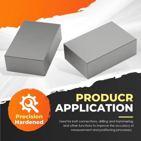 Two Pack Precision 1-2-3 No Hole Blocks In Hardened Steel 0.0002-0.0003 In Tolerance HRC 57-62 All Six Sides Hardened And Ground Cross Drilled For Lightweight Strength Built Tough For Quick Setup And Accurate Machining, two hardened steel blocks