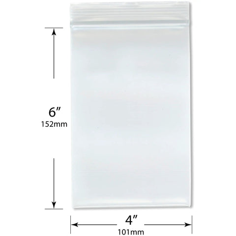4 x 6 Inch 8 Mil Zipper Reclosable Bags Pack Of 100 Clear Plastic Storage Pouches For Food Durable LDPE FDA Food Safe Puncture Resistant Zip Seal Bags For Snacks Spices Tiny Parts Craft Supplies, 4x6 in size