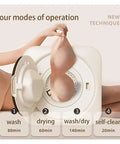 Compact 2 In 1 Washer Dryer Combo, 3.5L Mini Washing Machine showing four modes of operation for delicate laundry care.