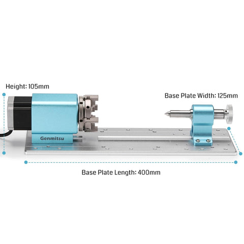 Rotary Module Kit For PROVer XL CNC Router 4030 V1 And 6050 Plus With NEMA23 Geared Stepper Motor 4 Jaw Chuck And 10 To 1 Speed Reducer