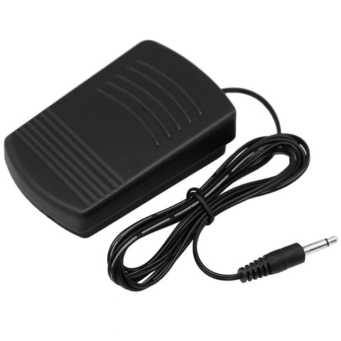 Black mini sewing machine foot pedal switch for small sewing machines, hands free control, with 145 cm cable.