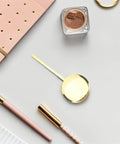 Metal Pendulum Clock Replacement Part, 5.90 Inch Wall Clock Accessory on desk with gold pen