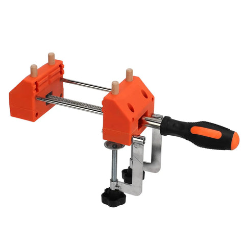 Home Table Bench Vise Clamp For Woodworking ABS And Stainless Steel Universal Clamp With Wood Pins For Bench Fixing Holding Small Pieces And Quick DIY Woodworking Tasks, orange table clamp