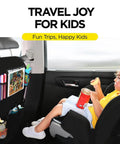 Back Seat Cover For Kids With 6 Pocket Organizer And Two Pack Kick Mats XL Backseat Protector With Tablet Holder in use