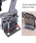 Close-up of installed 4 Pack Stainless Steel Toggle Clamp Set With Anti Slip Rubber Tips, Horizontal Clamp for assembly use.