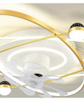 Modern Luxury Ceiling Fan Lamp High Transmittance Acrylic Ceiling Lamp with gold accents and translucent fan blades.