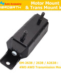 Set Of 3 Front Engine Mount And Transmission Mount Direct Replacement For 2007 To 2013 Silverado Sierra 1500 5 3L 6 0L 6 2L 4WD Auto Trans Engine Mounts Built To Last, single black transmission mount with bolts on yellow background