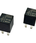 12V DC 20A 4-Pin Automotive Relay Dual Pack for Car Electrical Systems, durable black module, ideal for lighting circuits and motors