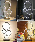 Go To LED Table Lamp For Nightstand And Desk With Dimmable 18W LED And Three Color Temperature Options Modern Circle Design light