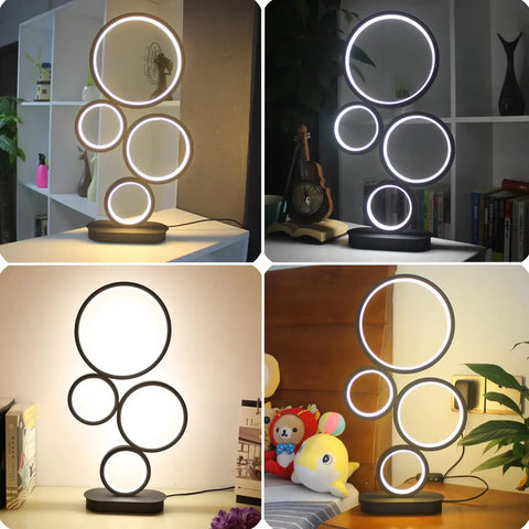 Go To LED Table Lamp For Nightstand And Desk With Dimmable 18W LED And Three Color Temperature Options Modern Circle Design light