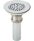 Three And A Half Inch Kitchen Drain With Nickel Plated Brass Body Chrome Finish Includes Perforated Grid Strainer And Four Inch Tailpiece
