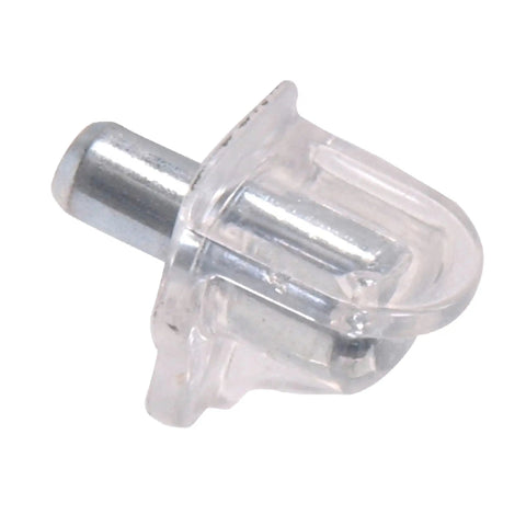 Clear Plastic Shelf Support Pin for Cabinets, 3/16 inch transparent peg with solid build, ideal for shelving units.