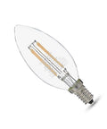 60W Equivalent Clear Soft White Dimmable LED Light Bulb B11 E12 Candelabra Base 500 Lumens 2700K Instant Brightness, single bulb