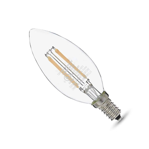 60W Equivalent Clear Soft White Dimmable LED Light Bulb B11 E12 Candelabra Base 500 Lumens 2700K Instant Brightness, single bulb