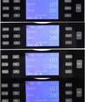 Close-up of Fast Track Auto Bill Money Counter With Serial Number Reader and LCD display showing currency sorting options.