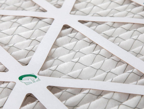 Close-up of Six Pack MERV 10 Pleated Air Filter For Carrier Payne Bryant HVAC Systems Replacement Filter High Efficiency Filtration