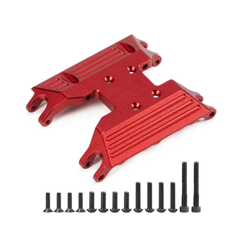 RC Frame Chassis Parts For UTB18 Capra 1/18 Crawler Aluminum Gearbox Mount Skid Plate Transmission Slide Upgrade Replacement Red Beefed Up Alloy