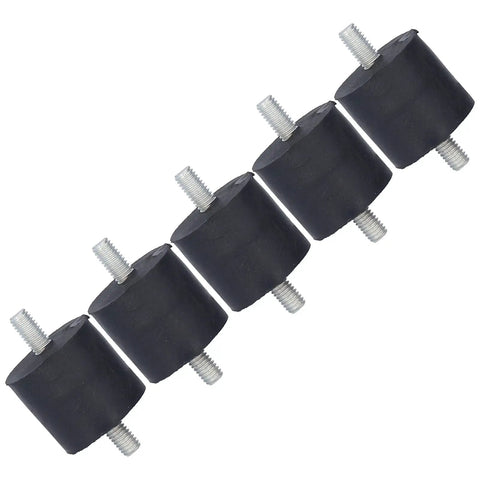 Set Of 5 Rubber Vibration Isolator Mounts With High Elasticity For Shock Absorption And Quiet Operation, Keeps Your Air Conditioners And Fitness Equipment From Vibration, Rugged M8 Mounts, black rubber studs