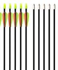 28 Inch Fiberglass Archery Target Arrows 12 Pack For Recurve Bow Practice Arrows Youth Arrows With Field Points Up To 45 Pound Draw