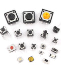 Assorted switches from 125 Piece Tactile Switch Kit With 25 Value Micro Momentary Push Button Switches For SMD And DIP Use
