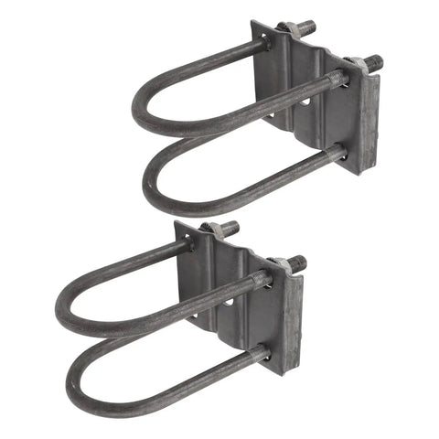 Trailer U Bolt Kit For 5200 To 7000 Lbs Leaf Spring Trailers, 3 Inch Round Axle U Bolts, 7 Inch Long, One Half Inch Diameter, With Tie Plates, Fits One And Three Quarter Inch Or Two Inch Leaf Springs, Heavy Duty Rolled Steel, two kits